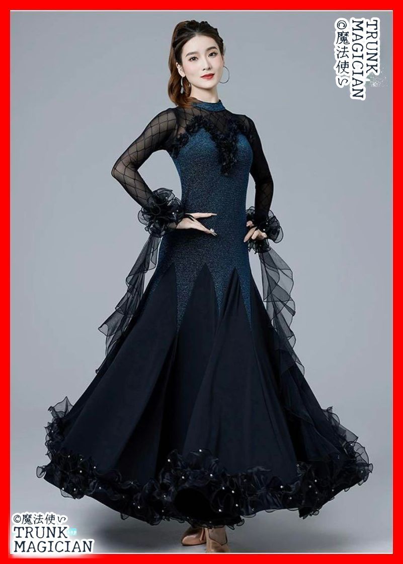 スタンダードドレス❤️競技会 発表会 練習着 胸パット付 新品未使用】全新未使用 スタンダードドレス競技会 発表会 練習着 胸