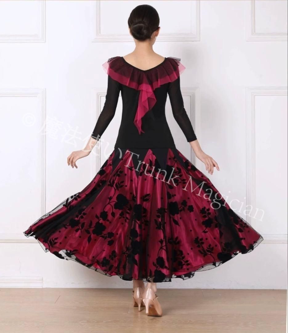 花柄セットアップ ダンスパーティにも最適 上下2点セット練習着