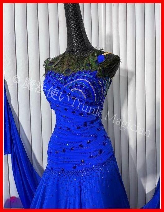 新品未使用】オーダーメイド 社交ダンス衣装 スタンダードドレス 羽根