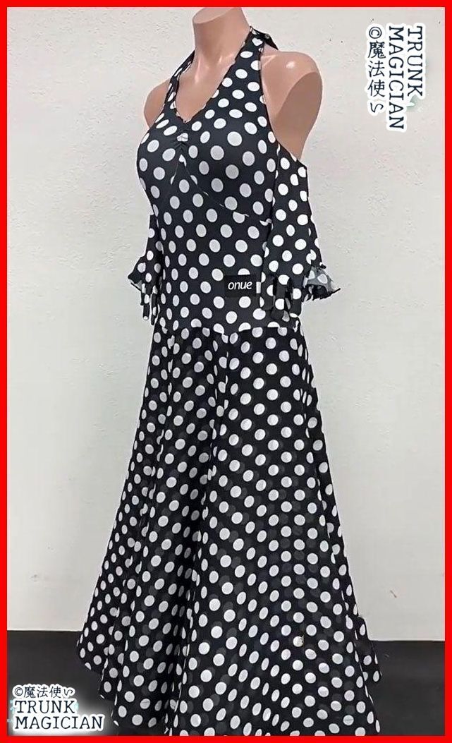 オーダーメイド 社交ダンス衣装 ドレス 水玉