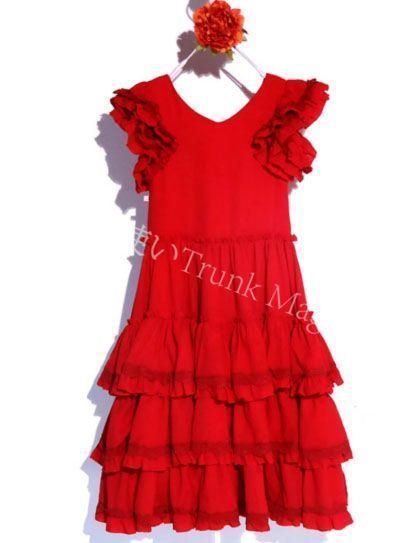 フラメンコ衣装　Flamenco ドレス 4層 子供～大人 オーダーメイド 新品未使用】フラメンコ衣装 Flamenco ドレス 4層 子供～大人 オーダー