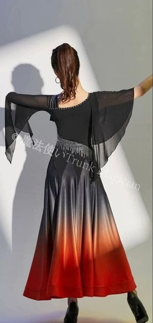 ストーン付きスタンダード向きワンピース✨ダンスパーティーや練習着にも最適 ストーン付きスタンダード向けワンピース☆気分が上がる練習着✨ダンス