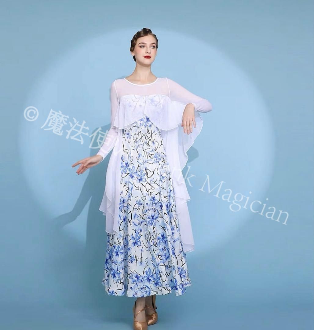 花柄シフォンが揺れる華やか