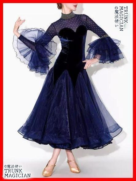 社交ダンスドレス ドレス モダンダンス ベルベット オーダーメイド