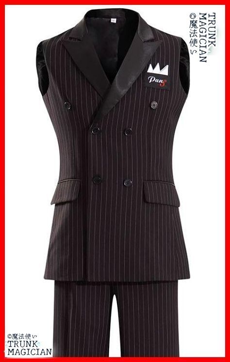 新品未使用】社交ダンス チャコット メンズベスト ストライフ ブラック