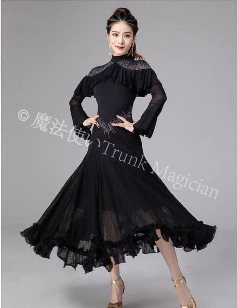 ストーン付きスタンダードワンピース✦練習着からダンスパーティまで幅広く活躍✨ 新品未使用】ストーン付きスタンダードワンピース 練習着からダンス