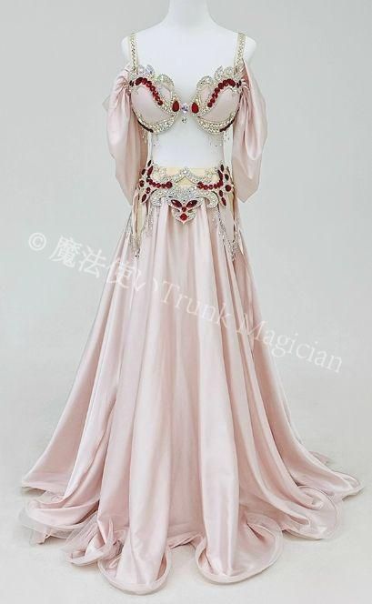 ♥ ベリーダンス衣装 トップスブラ スカート 光沢 オーダーメイド