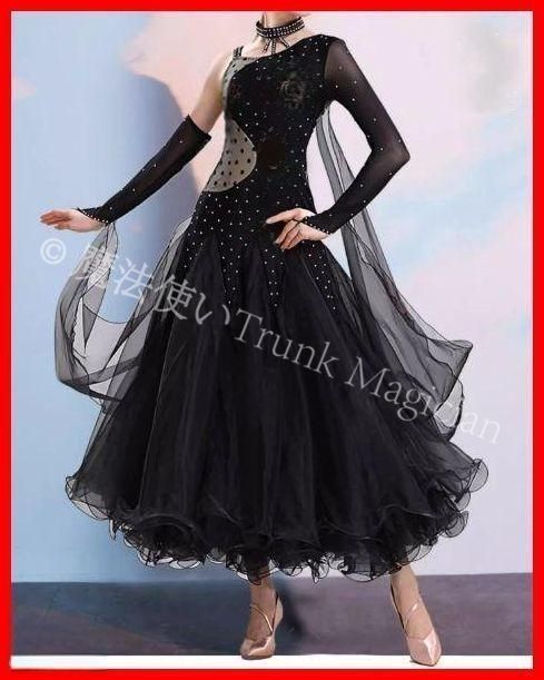 新品未使用】社交ダンスドレス モダンダンス スタンダード 刺繍