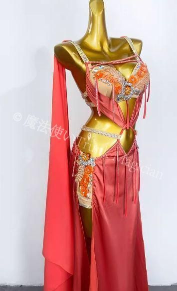 新品未使用】ベリーダンス オリエンタル衣装 シルバー セットアップ