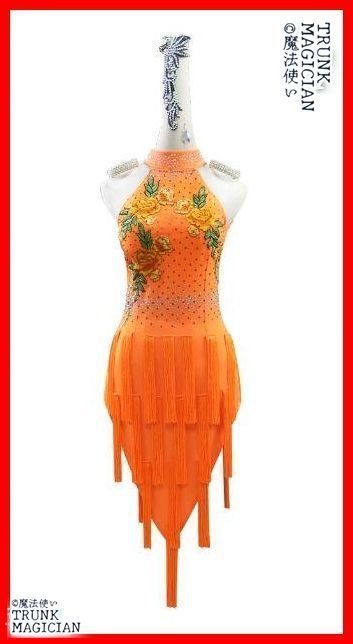 社交ダンス衣装 ラテンワンピースドレス フリンジ ストーン オーダーメイド