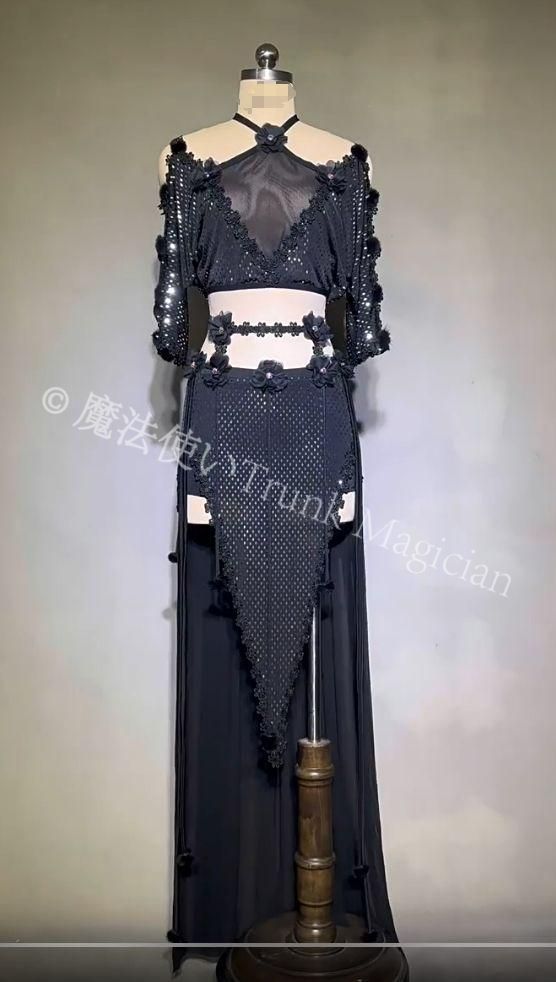 新品未使用】ベリーダンス衣装 オリエンタル衣装 ブラスカートブラック