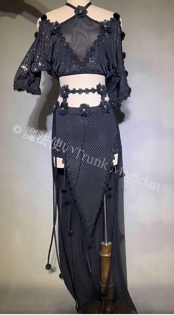 ベリーダンス衣装 オリエンタル衣装 ブラスカートブラック オーダーメイド