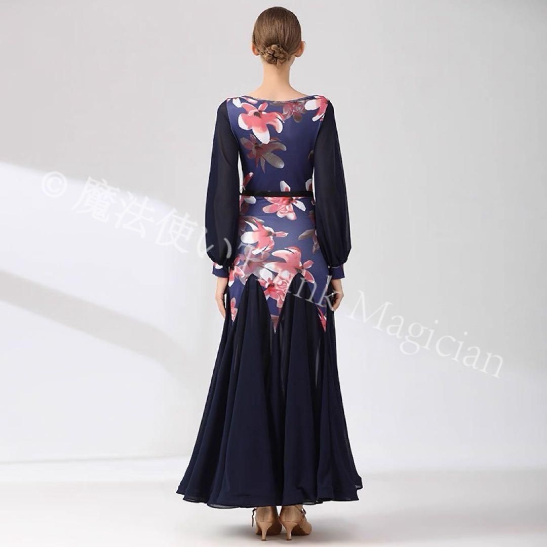 花柄ワンピース 練習着 ダンスパーティーやデモ 発表会に