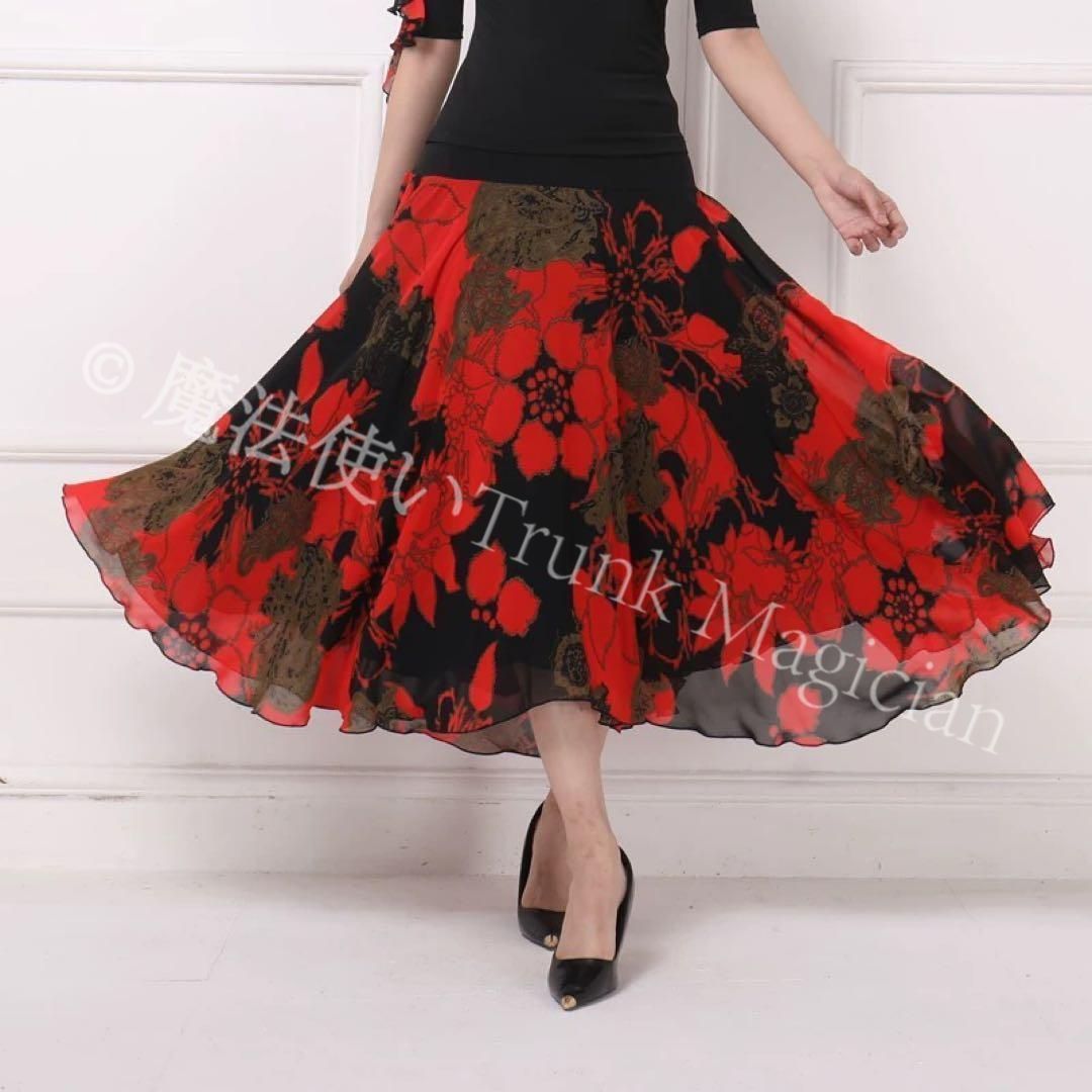 新品未使用】花柄セットアップ 社交ダンス練習着 2点セットでお得