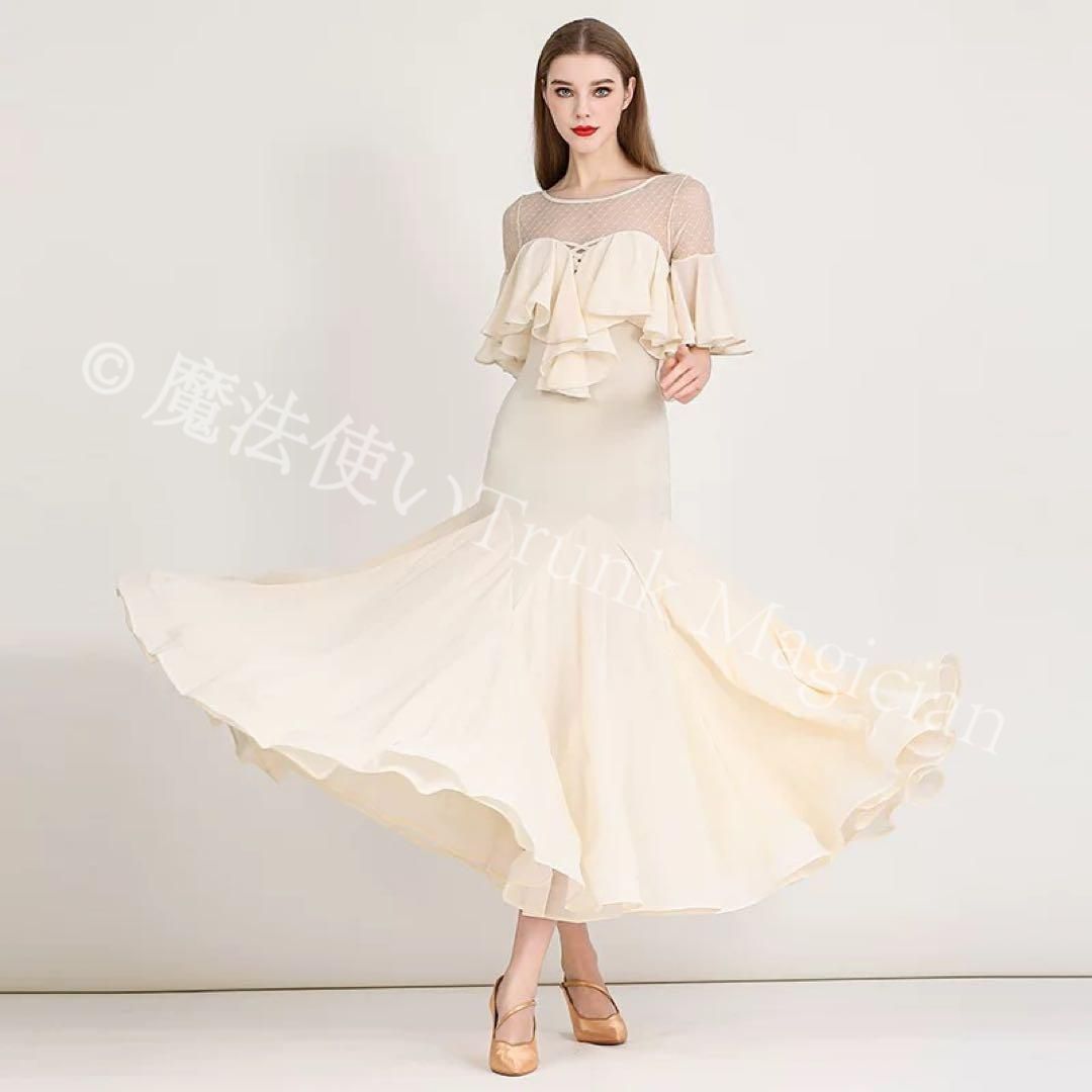  20パーティーにも ダンス練習着ワンピース 胸パット付き レッスンウェア 社交ダンス