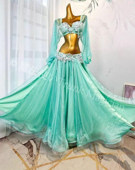 ベリーダンス オリエンタル衣装 袖あり ブラ スカート オーダーメイド