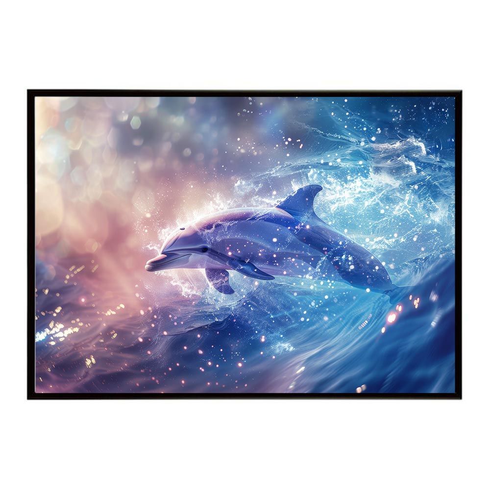 A1サイズ（約59x84cm）】【lh-poster-5823】イルカ 海 ブルー