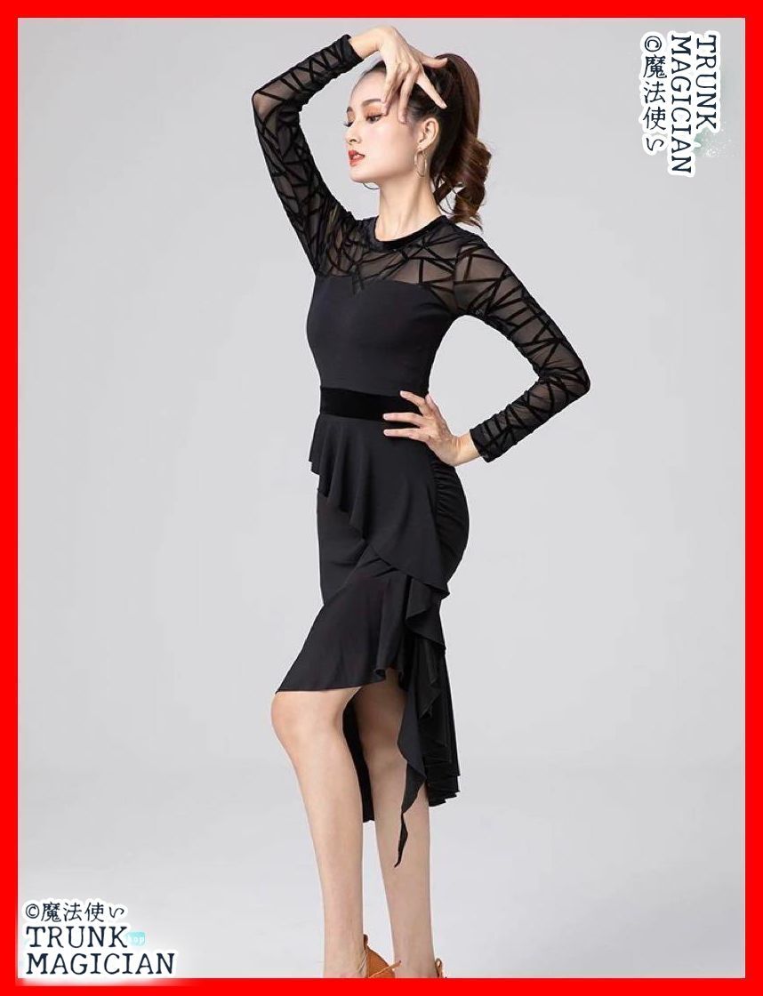 全新 ひざ丈ラテンドレス