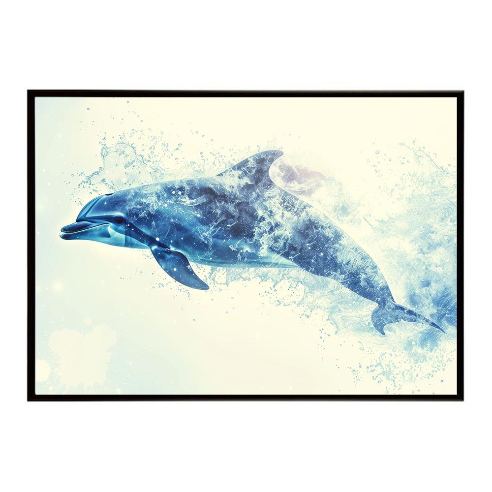 A4サイズ（約21x30cm）】【lh-poster-6003】イルカ 海 ブルー