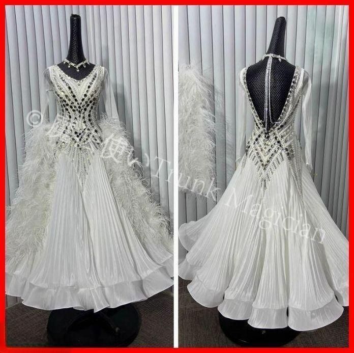 新品未使用】オーダーメイド 社交ダンス衣装 羽根 モダンダンス