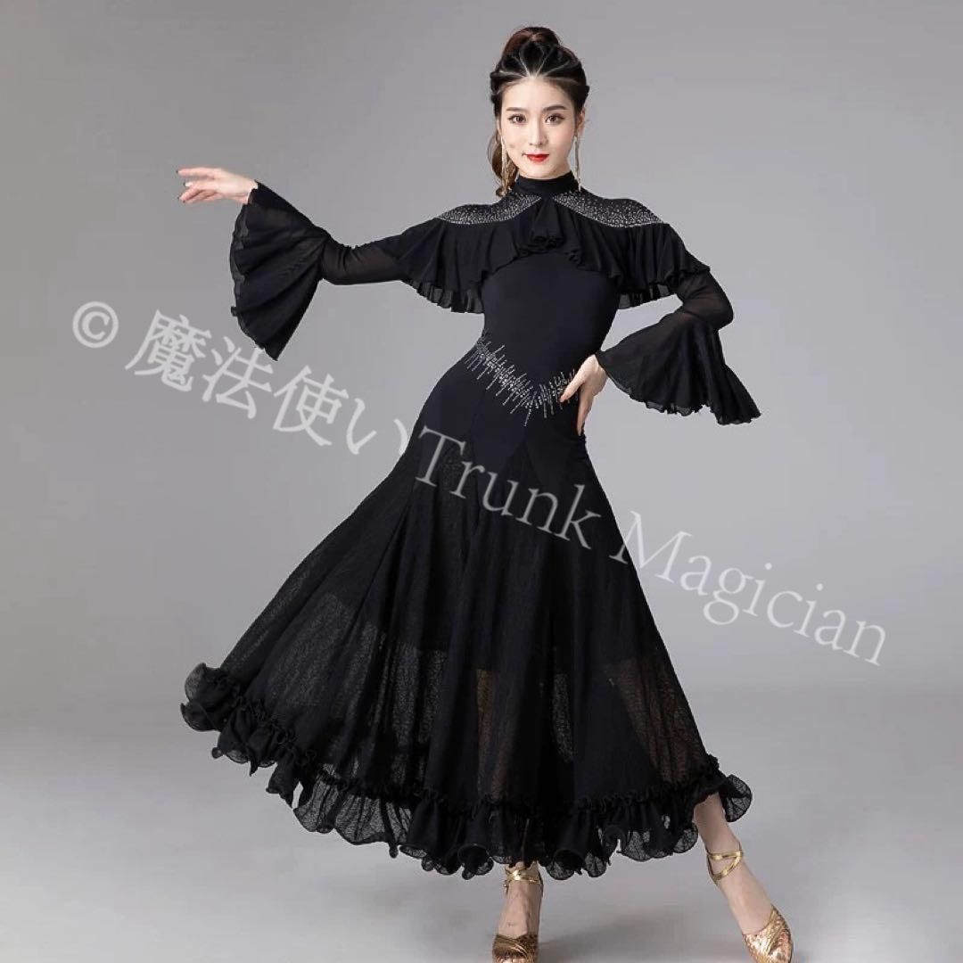 新品未使用】ストーン付きスタンダードワンピース 練習着からダンス