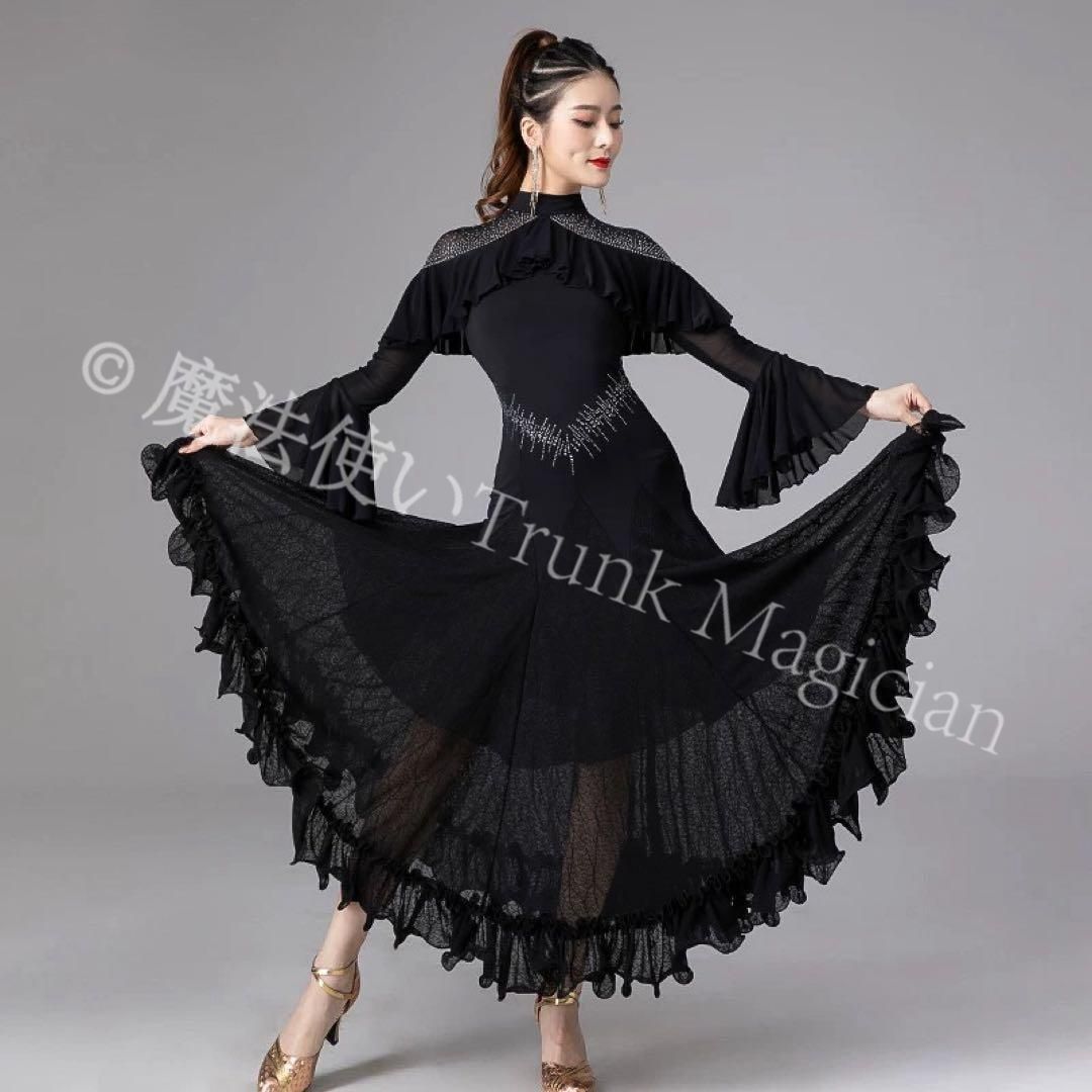 新品未使用】ストーン付きスタンダードワンピース 練習着からダンス