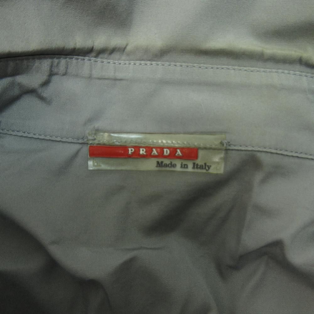 プラダスポーツ PRADA SPORT 00s シャツ 比翼ボタン ロゴ グレー M