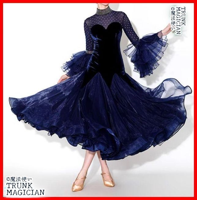 【TID】社交ダンス・オフショルダードレス S ネイビー TID】社交ダンス・オフショルダードレス S ネイビー TID】社交ダンス