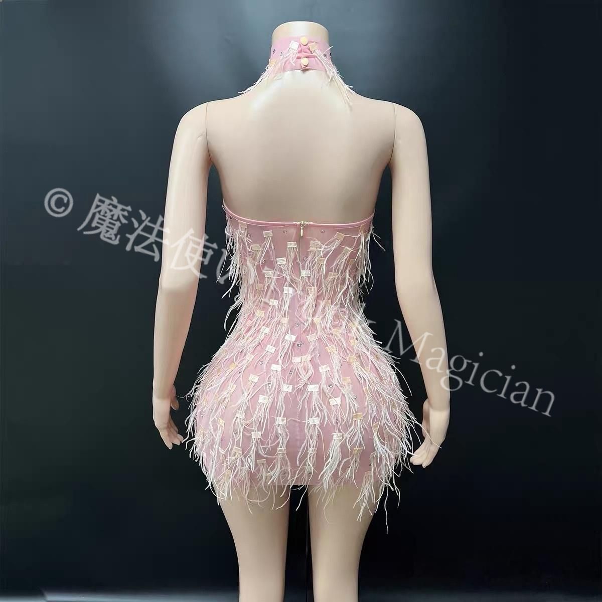 社交ダンスドレス ベリーダンス衣装 甘いフリル付きホルターネック オープンバック 体にフィットするドレス ステージ パーティー用 8 選択