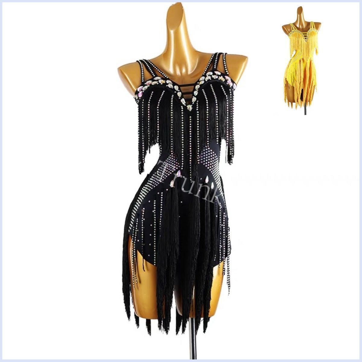 イズ ベリーダンス衣装 ベリーダンス オリエンタル衣装 ブラ スカート フリンジ オーダーメイド ラテンダンスドレス フリンジ付き 競技会用 2 選択