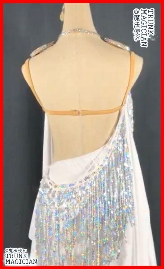  社交ダンスドレス ラテンドレス ルンバ ホワイト オーダーメイド ドレス ダンス衣装 社交ダンス