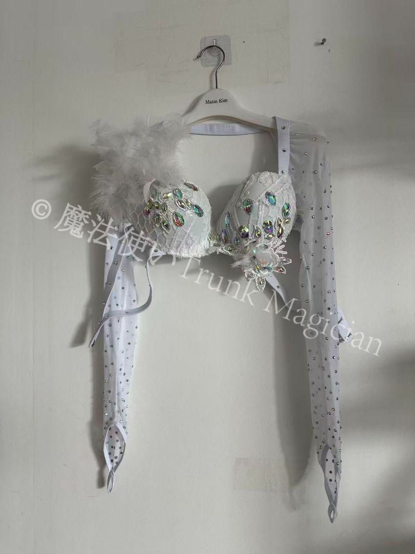 新品未使用】ベリーダンス オリエンタル衣装 羽根 セットアップ