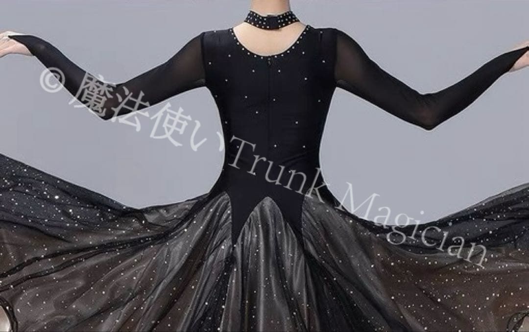  ストーン付 ドレス 発表会やダンスパーティーに 個性的なデザイン ドレス ダンス衣装 社交ダンス