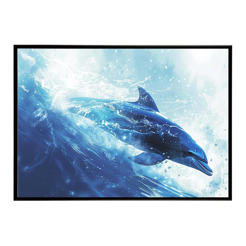 絵 A1サイズ（約59x84cm）】【lh-poster-6005】イルカ 海 ブルー