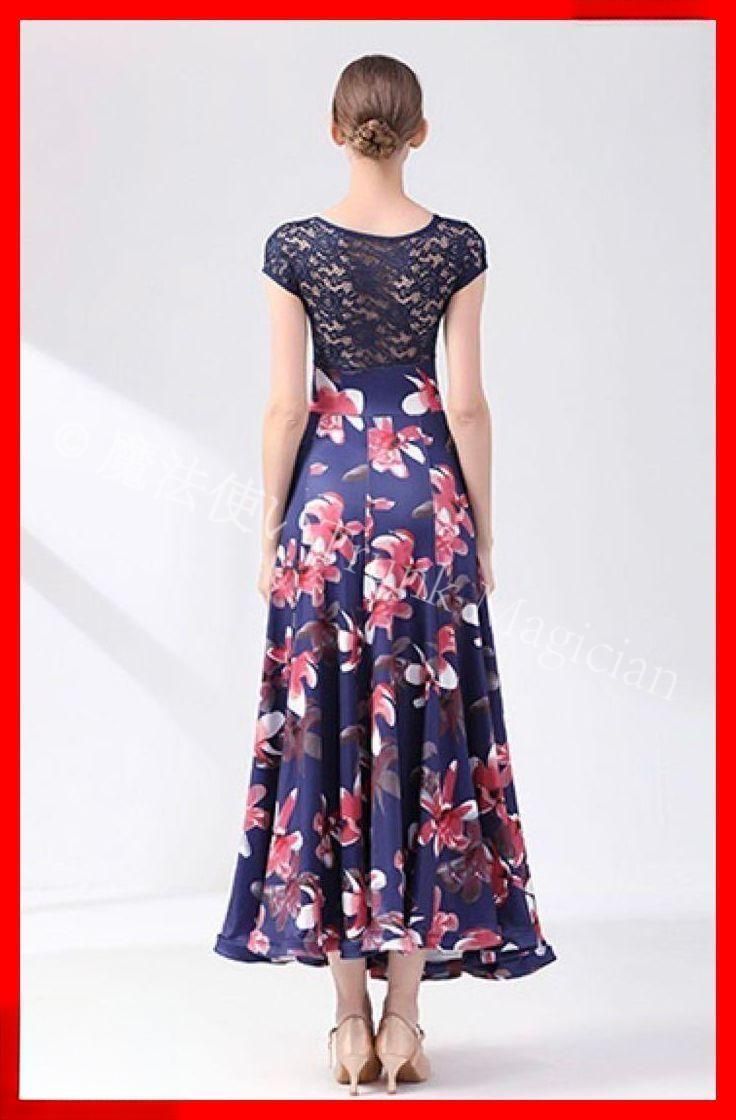 花柄✦スタンダードドレス♪ワンピース練習着☆発表会、デモ、ダンスパーティにも 新品未使用】全新未使用 花柄スタンダードドレス?ワンピース練習着