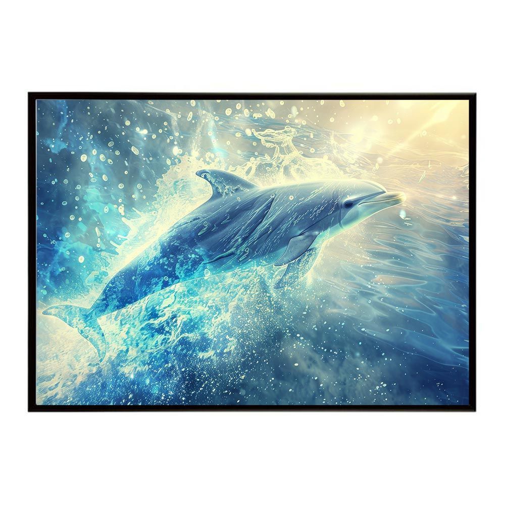 A3サイズ（約30×42cm）】【lh-poster-6006】イルカ 海 ブルー