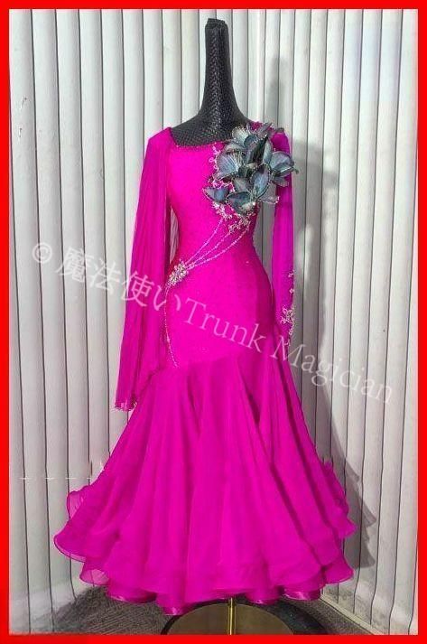 オーダーメイド 社交ダンス衣装 花 ストーン ドレス