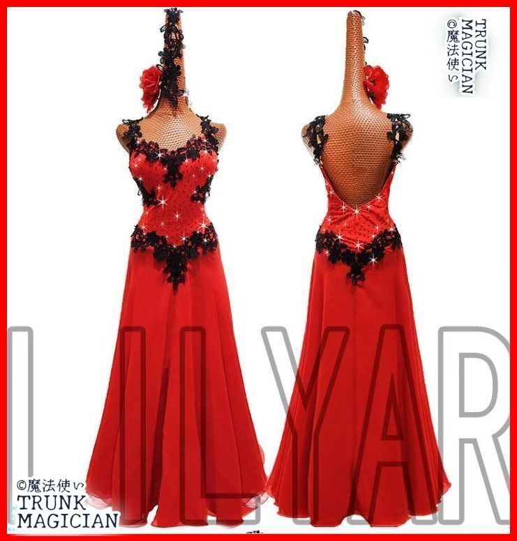 新品未使用】社交ダンスドレス モダンダンスオーダーメイド 刺繍