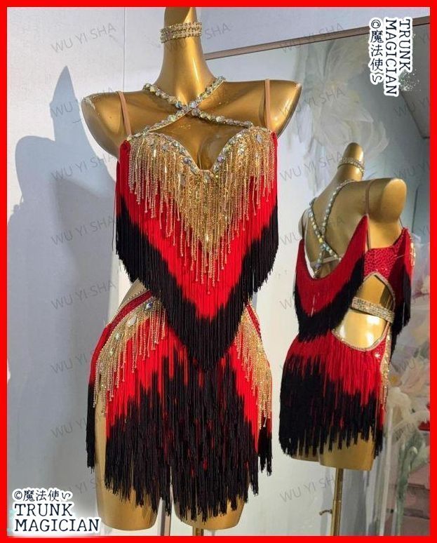 新品未使用】オーダーメイド 社交ダンス衣装 ラテンワンピースドレス