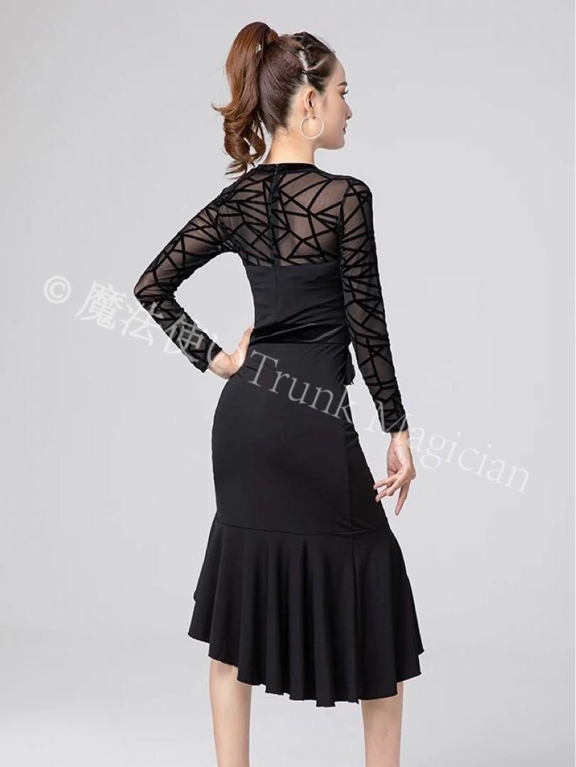 20ひざ丈ラテンドレス ノービス級競技会やダンスパーティー 練習着にも