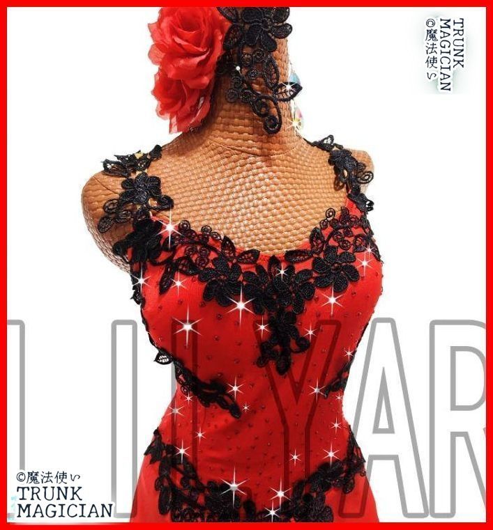 社交ダンスドレス モダンダンスオーダーメイド 刺繍 ※フロートオーストリッチ 新品未使用】社交ダンスドレス モダンダンスオーダーメイド 刺繍