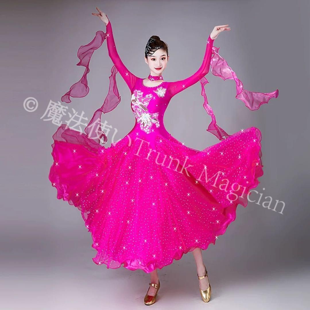 新品未使用】20華やかなスタンダードドレス?ストーン付き☆競技会?デモ