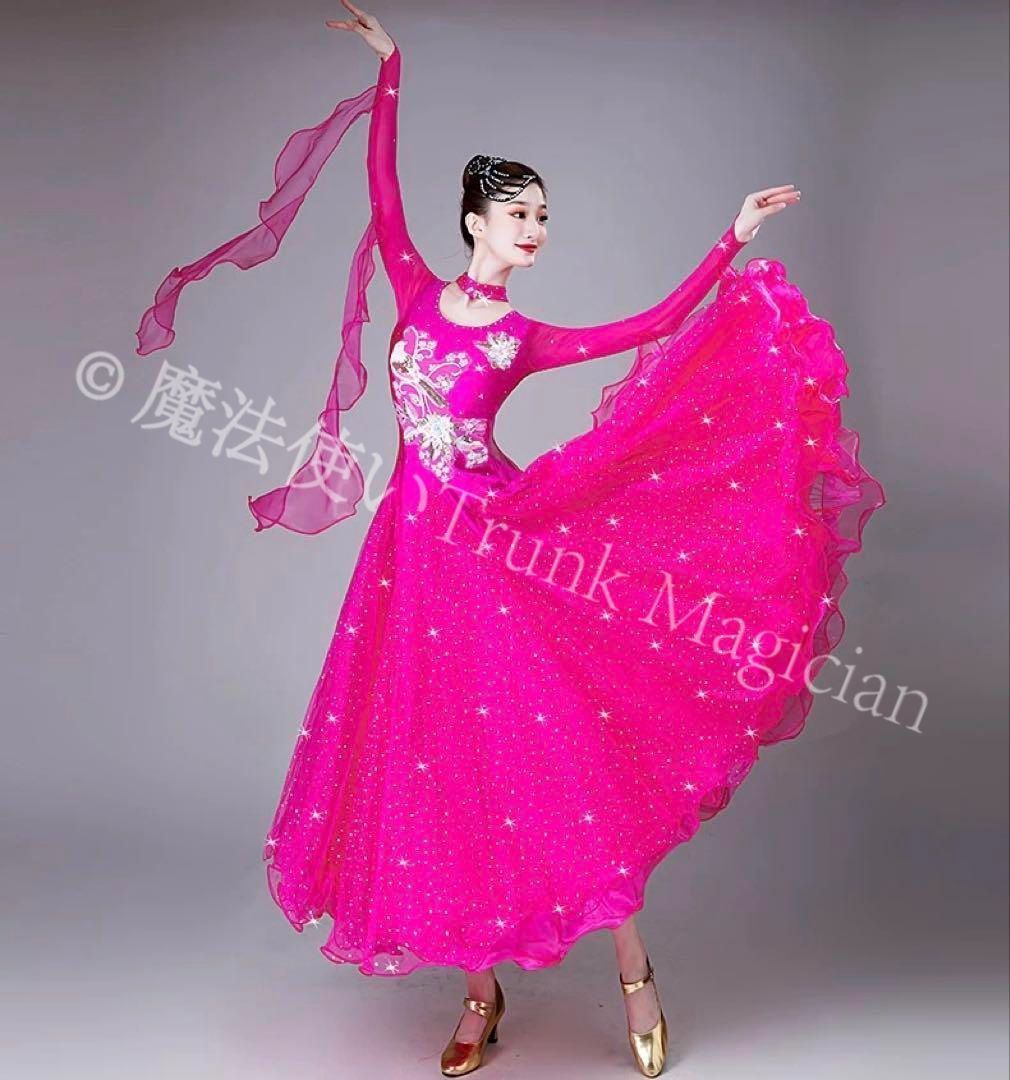 新品未使用】20華やかなスタンダードドレス?ストーン付き☆競技会?デモ