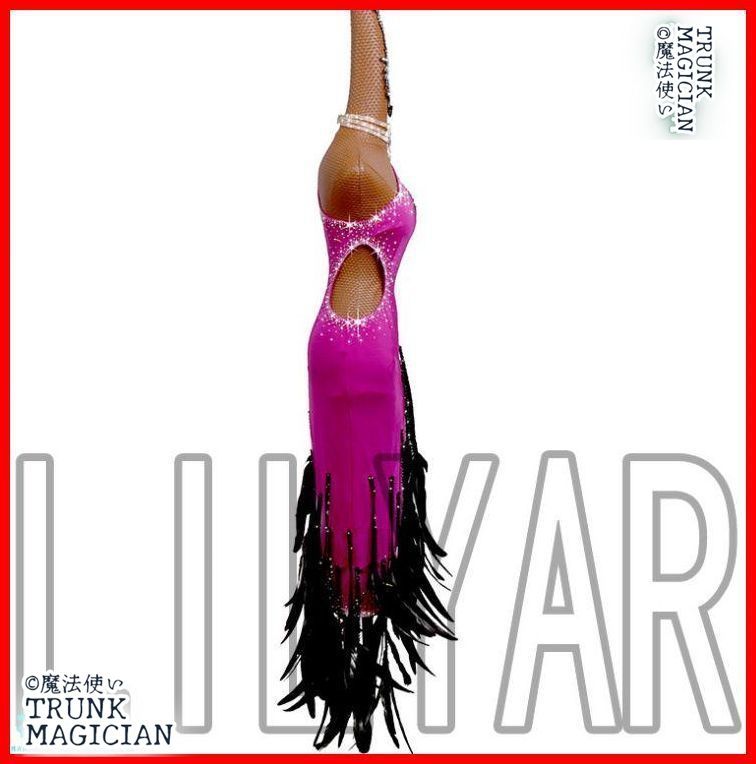 オーダーメイド 社交ダンス衣装　羽毛 ラテンワンピースドレス 色変更可 オーダーメイド 社交ダンス衣装 ラテンワンピースドレス キラキラ 社交