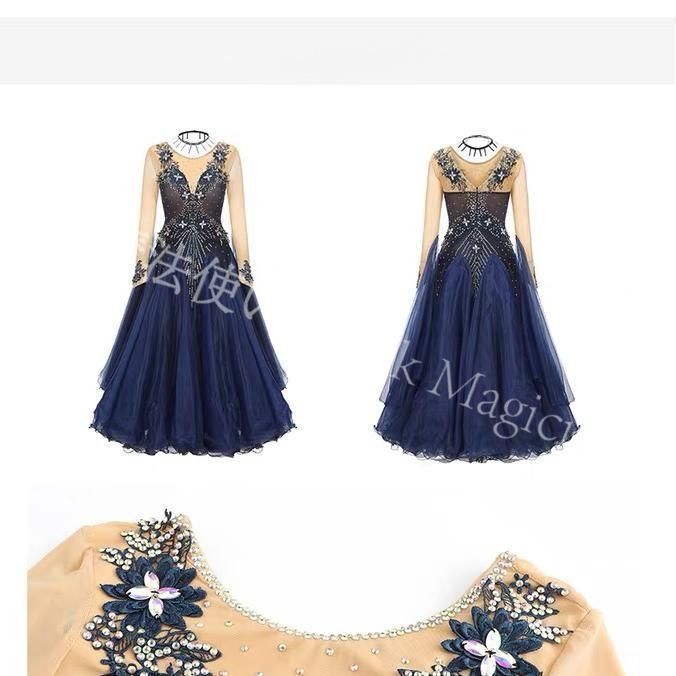 新品未使用】社交ダンスドレス モダン ワルツ タンゴ ドレス