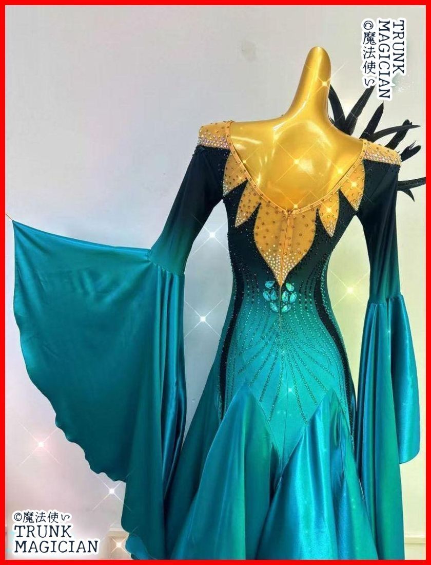 オーダーメイド 社交ダンス衣装 チェコストーン オーストリッチ羽根 色変更可 オーダーメイド 社交ダンス衣装 チェコストーン オーストリッチ羽根 色