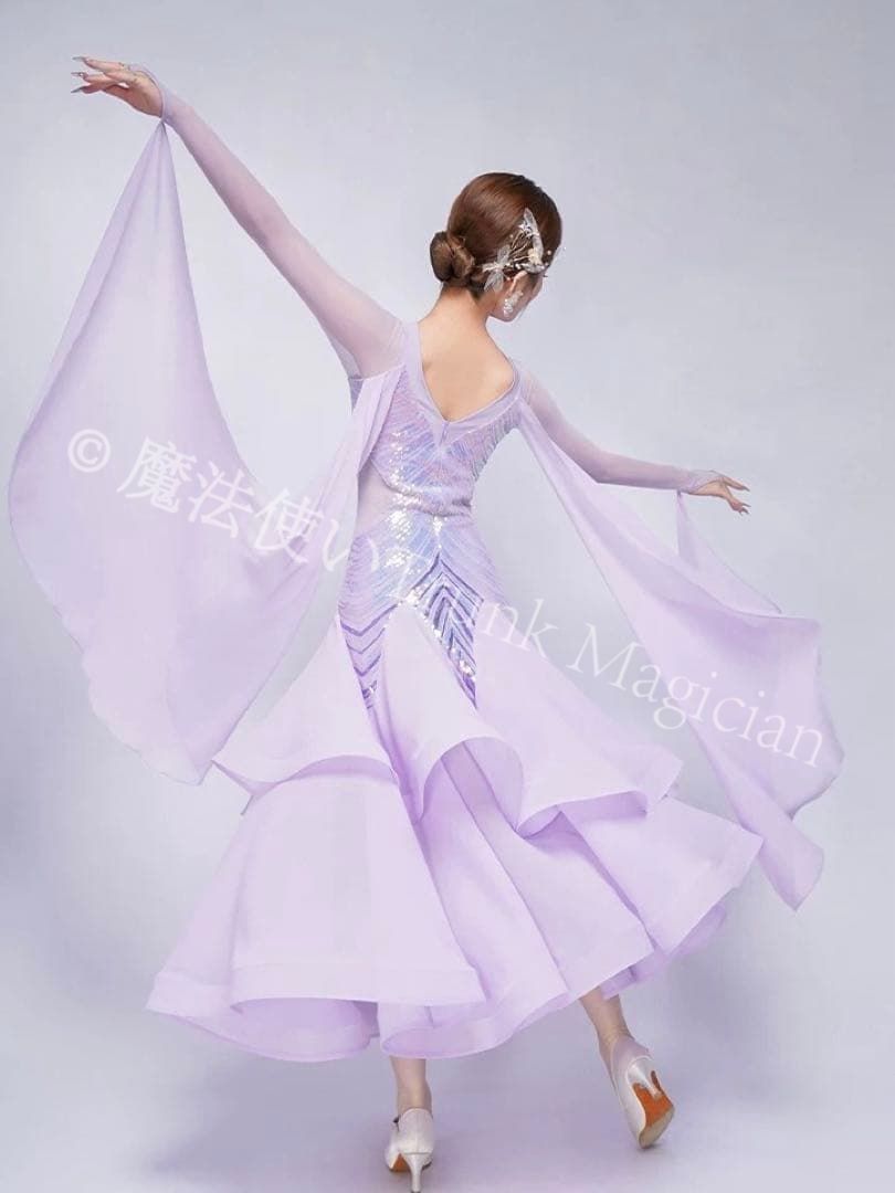 新品未使用】スパンコール付きスタンダードドレス ダンスパーティーに