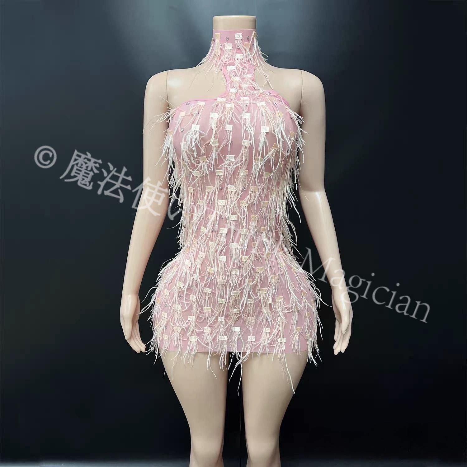 ♥ 社交ダンスドレス ベリーダンス衣装 甘いフリル付きホルターネック オープンバック 体にフィットするドレス ステージ パーティー用 8カラー選択