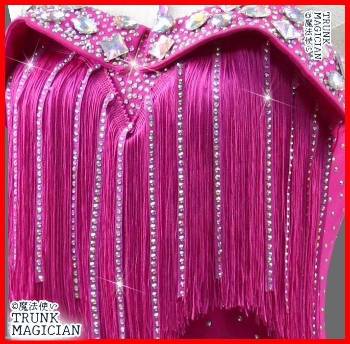 ラテンダンス フリンジ アクセサリー付 社交ダンス衣装 オーダーメイド 新品未使用】社交ダンス衣装 ラテンワンピースドレス フリンジ