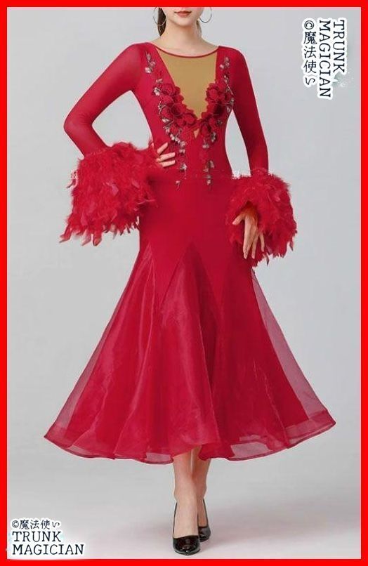 社交ダンスドレス 羽根 ドレス オーダーメイド